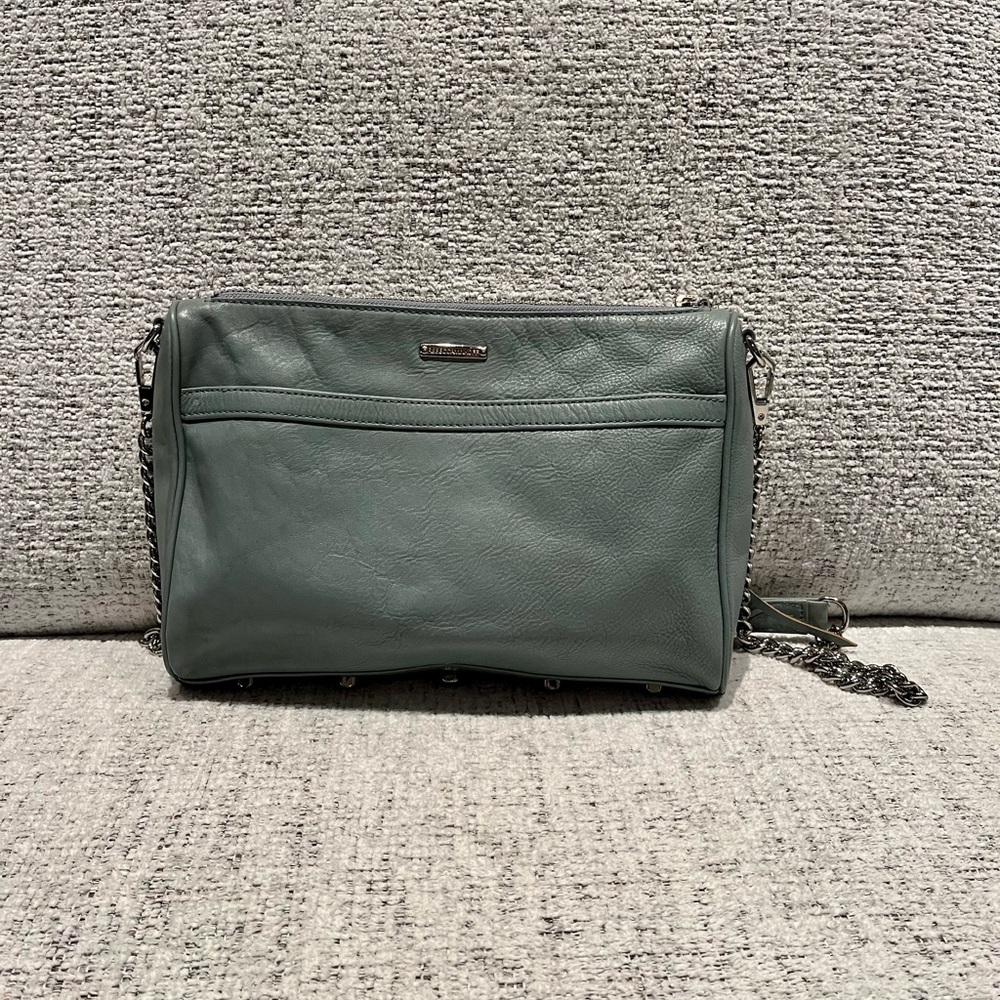 REBECCA MINKOFF MAC large bag teal blue crossbody purse EUC removable strap - Picture 5 of 16